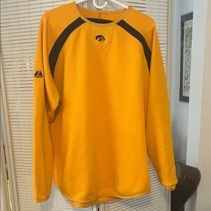 Vintage Iowa Hawkeyes Yellow and Black Long Sleeve Athletic Shirt